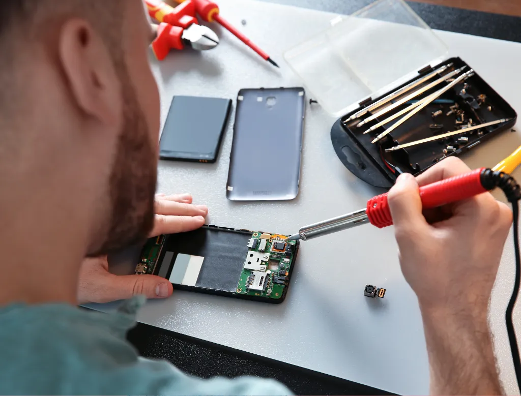 Phone repair in progress